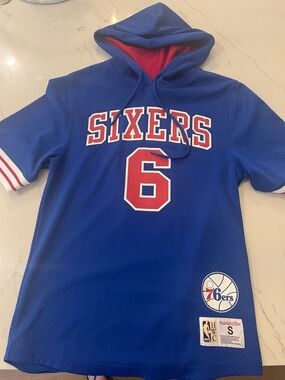 Sixers Julius Erving Jersey Hoodie, sz small